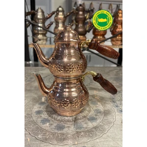 Bakır Küçük Çaydanlık Papatya Işleme