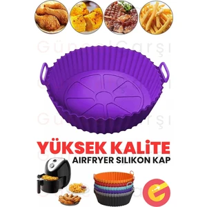 Güncel Çarşı Yüksek Kallite Büyük Boy Xl Airfryer Silikon Pişirme Kabı Bpa Içermez Airfryer Silikon Pişirme Kağıdı, Yapışmaz Kolay Temizlenir, Air Fryer Kalıbı