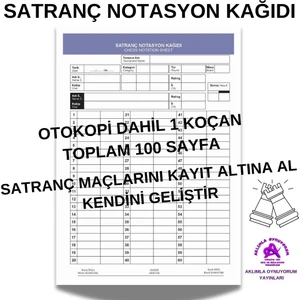 Satranç Notasyon Kağıdı