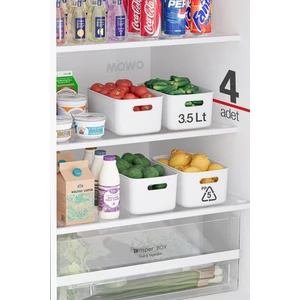 Freezer Box 4’lü Buzdolabı Saklama Kabı 3,5 Lt Düzenleyici Kutu, Organizer, Storage