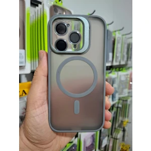 Apple iPhone 16 Pro Kamera Lens Koruma Hediyeli Magsafe Özellikli Standlı Mat Lüks Kılıf