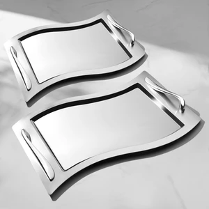 Lara 2'li Saten Çelik Tepsi Seti