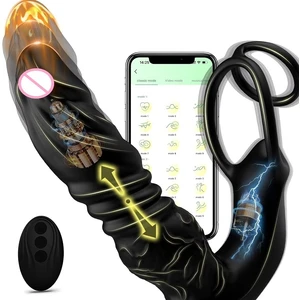 Bluetooth App Vibratör  Teleskopik  Anal  Halka Yapay Penis  Masaj Aleti Erkekler Çiftler Için  Oyuncak