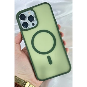 iPhone 13 Pro Max - Yükseltilmiş Kamera Korumalı Buzlu Sararmaz Kablosuz Magsafe Özellikli Vio Kılıf