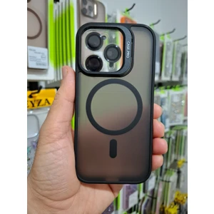 Apple iPhone 16 Pro Kamera Lens Koruma Hediyeli Magsafe Özellikli Standlı Mat Lüks Kılıf
