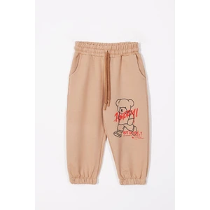 Happy Ayıcık Baskılı Vizon Renk Erkek Çocuk Eşofman Tek Alt