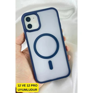 iPhone 12 ve 12 Pro Uyumlu - Yükseltilmiş Kamera Korumalı Buzlu Sararmaz Kablosuz Magsafe Özellikli Vio Kılıf