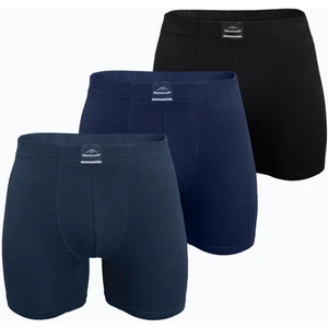 Erkek 3 Lü Siyah Lacivert Füme Premium Collection Modal Uzun Boxer 3M250
