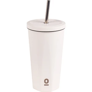 Paslanmaz Çelik Beyaz Pipetli Mug Termos 500 ml No:81
