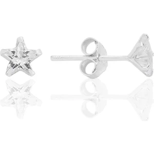 Gümüş Zirkon Taşlı, Yıldız Kesim 5 mm Tektaş Küpe SGTL12737RODAJ