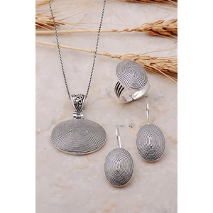 Sümer Telkari Telkari İşlemeli Sarma Elişi Gümüş Set 1879