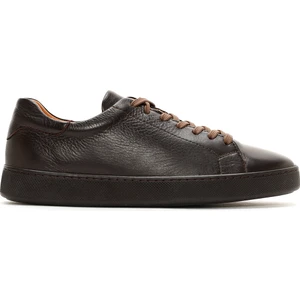 Erkek Kahverengi Bağcıklı Deri Sneaker 25SFD640118