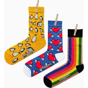 Unisex 3'lü Renkli Happy Set Çorap