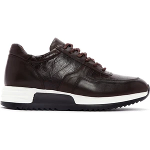 Erkek Siyah Bağcıklı Deri Sneaker 25SFD640014
