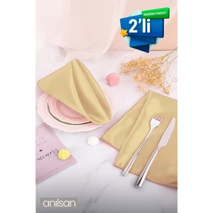 2’li %100 Pamuk Kumaş Peçete Krem 50x50 Cm Mutfak Bezi Sofra Sunum Servis Peçetesi