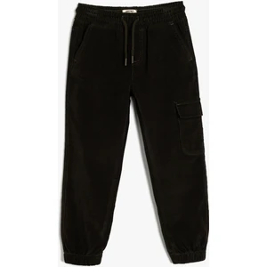 Jogger Pantolon Kargo Cepli Beli Bağlamalı Pamuklu