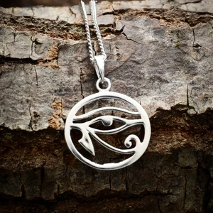 Ebrar Silver Gümüş Horus'un Gözü Kolye 925 Ayar Gümüş Horus'un Gözü Figürlü Unisex Kolye Antik Mısır Figür Kolye