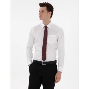 Pierre Cardin Erkek Beyaz Regular Fit Uzun Kollu Cepli Klasik Gömlek 50302972-VR013
