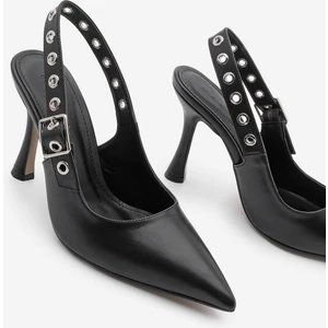Kadın Stiletto Troklu Atkılı Topuklu Ayakkabı Ragon