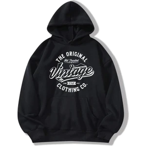 Uygun Tarz Vintage Baskılı Oversize Sweatshirt