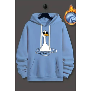 Uygun Tarz Duck Baskılı Oversize Sweatshirt