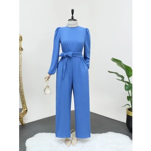 Dik Yaka Beli Lastikli Kuşaklı Tulum