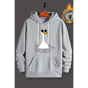Uygun Tarz Duck Baskılı Oversize Sweatshirt