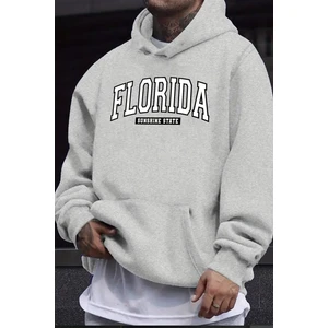 Uygun Tarz Florida Baskılı Oversize Sweatshirt