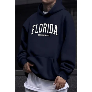 Uygun Tarz Florida Baskılı Oversize Sweatshirt