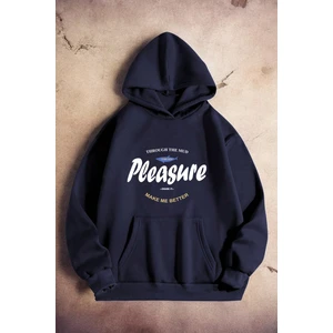 Uygun Tarz Pleasure Baskılı Oversize Sweatshirt