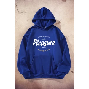 Uygun Tarz Pleasure Baskılı Oversize Sweatshirt