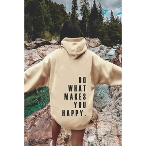 Uygun Tarz Do What Baskılı Oversize Sweatshirt