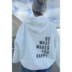 Uygun Tarz Do What Baskılı Oversize Sweatshirt