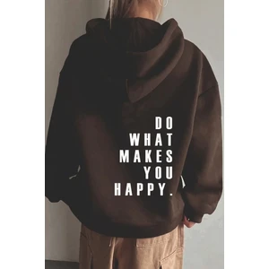 Uygun Tarz Do What Baskılı Oversize Sweatshirt