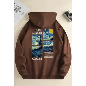 Uygun Tarz Vangogh Baskılı Oversize Sweatshirt