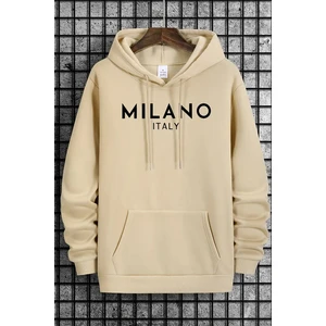 Uygun Tarz Milano Baskılı Oversize Sweatshirt