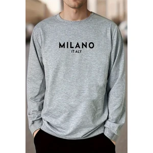 Uygun Tarz Milano Baskılı Oversize Sweatshirt