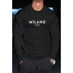 Uygun Tarz Milano Baskılı Oversize Sweatshirt