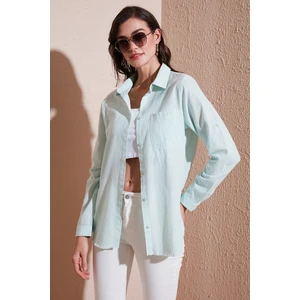 Pamuklu Regular Fit Cepli Gömlek Kadın Gömlek CF25S16992