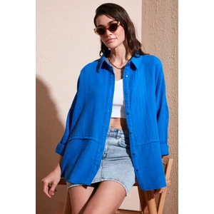 Pamuklu Regular Fit Müslin Gömlek Kadın Gömlek CF25S166905