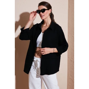 Pamuklu Regular Fit Müslin Gömlek Kadın Gömlek CF25S166905