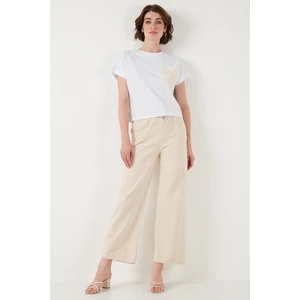 Pamuklu Relaxed Fit Yüksek Bel Bol Paça Pantolon Bayan Pantolon 668yp5118