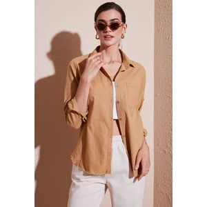 Pamuklu Regular Fit Cepli Gömlek Kadın Gömlek CF25S16992