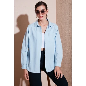 Pamuklu Regular Fit Cepli Gömlek Kadın Gömlek CF25S16992