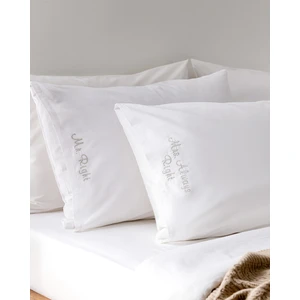 Madame Coco Recy %100 Pamuk Yastık Kılıfı - Beyaz/Bej