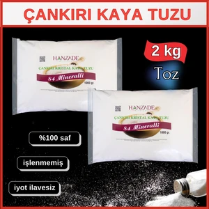 Hanzade Bitkisel 84 Mineralli Doğal Çankırı Kristal Toz Kaya Tuzu 2 kg