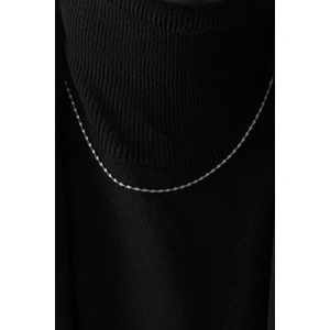 Byflorya Jewelry Çelik Ince Singapur Zincir Kolye Ince Burgu Zincir 1mm Zarif Minimal 45CM&60CM