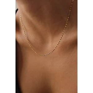 Byflorya Jewelry Çelik Ince Singapur Zincir Kolye Ince Burgu Zincir 1mm Zarif Minimal 45CM