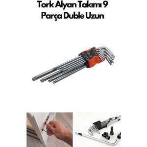 Freed Tools Tork Alyan Takımı 9 Parça Duble Uzun Boy Yıldız Alyan Seti L Tipi