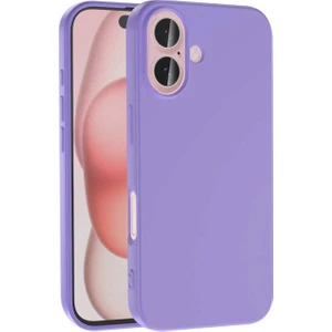 Caseworld Apple iPhone 16 ile Uyumlu Kapak Içi Kadife Lansman Silikon Kılıf - Lila